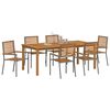 vidaXL Set da Pranzo per Giardino 7 pcs Grigio Poly Rattan
