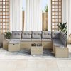 vidaXL Set Divano da Giardino con cuscino 9 pcs Beige polyrattan