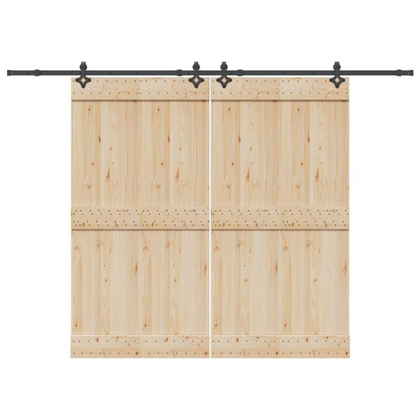 vidaXL Kit di Binari per Porte Scorrevoli 305 cm Acciaio Nero