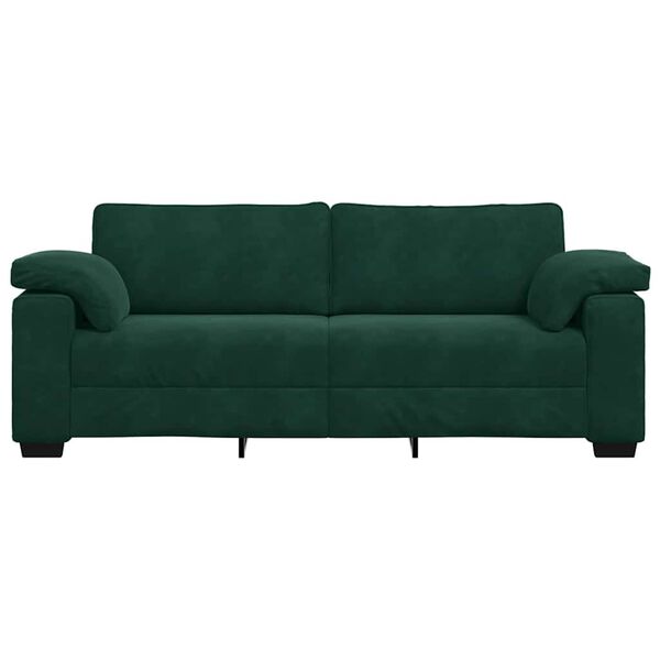 vidaXL Divano a 3 Posti Verde Scuro 220x77x82 cm in Velluto