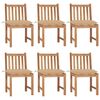 vidaXL Sedie da Giardino 6 pz con Cuscini in Legno Massello di Teak