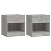 vidaXL Comodino 2 pz con Cassetto Grigio Sonoma