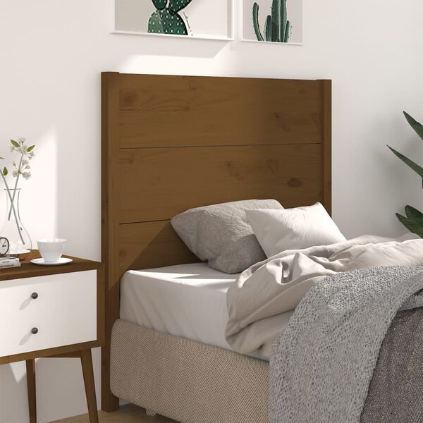 vidaXL Testiera per Letto ambra 106x4x100 cm in Legno Massello di Pino