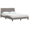 vidaXL Letto con Materasso Tortora 120x200 cm in Tessuto