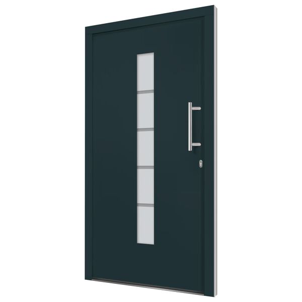 vidaXL Porta d'Ingresso in Alluminio e PVC Antracite 100x200 cm