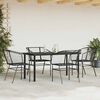 vidaXL Set Mobili da Pranzo per Giardino 5 pz Nero Polyrattan Vetro