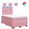 vidaXL Giroletto a Molle con Materasso Rosa 120x190 cm in Velluto