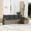 vidaXL Set Divano da Giardino 5 pz con Cuscini Grigio in Polyrattan