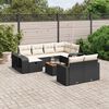 vidaXL Set Divani da Giardino 11 pz con Cuscini in Polyrattan Nero