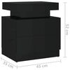 vidaXL Comodino Nero Lucido 45x35x52 cm in Legno Multistrato