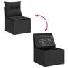 vidaXL Set Divani da Giardino 5 pz con Cuscini Nero Polyrattan Acacia