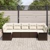 vidaXL Set Divano da Giardino con cuscino 7 pcs Marrone Poly Rattan