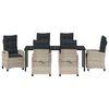 vidaXL Set da Pranzo per Giardino 7 pcs Grigio chiaro polyrattan