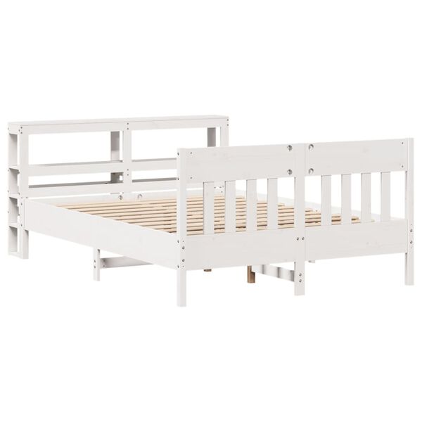 vidaXL Letto senza Materasso Bianco 120x200 cm Legno Massello di Pino
