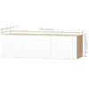 vidaXL Mobile TV Legno Multistrato 120x40x34 cm Bianco Lucido e Rovere