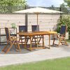 vidaXL Set Pranzo da Giardino 5pz Legno Massello di Acacia e Textilene