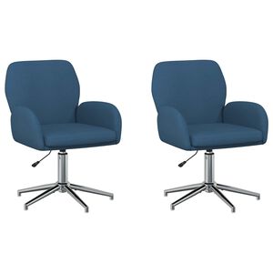 vidaXL Sedie da scrivania girevoli 2 pz 54 x 58 x 90 cm Blu Tessuto