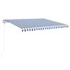 vidaXL Tenda Automatica con Sensore Vento e LED 400x350 cm Blu Bianca