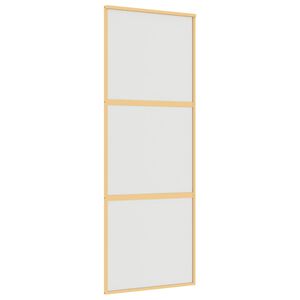 vidaXL Porta Scorrevole Dorata 76x205 Vetro Smerigliato ESG Alluminio