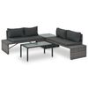 vidaXL Set Divani da Giardino 3 pz con Cuscini in Polyrattan Grigio