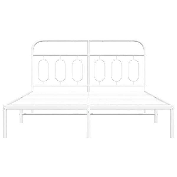 vidaXL Giroletto con Testiera Metallo Bianco 140x200 cm