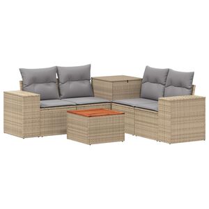 vidaXL Set di divani 6 pz Beige e Grigio Chiaro