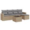 vidaXL Set Divano da Giardino 6 pz con Cuscini Beige in Polyrattan