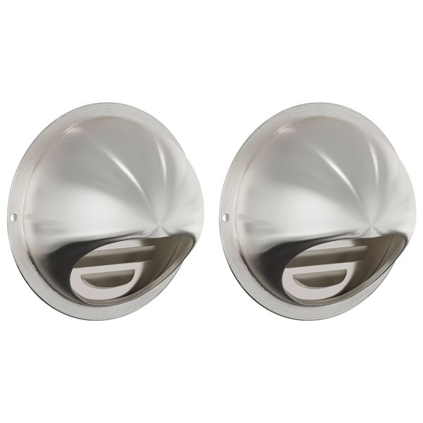 vidaXL Coperture per ventilazione d'aria 2 pcs Argento 80 mm