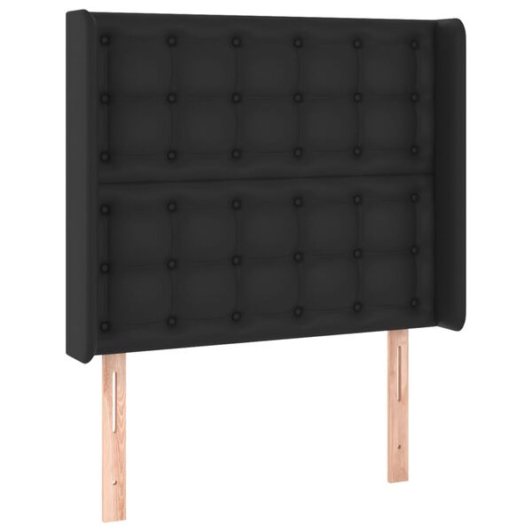 vidaXL Testiera ad Orecchio Nera 93x16x118/128 cm in Similpelle