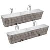 vidaXL Letti Rialzati da Balcone 2 pz 80 cm Grigio in Polyrattan