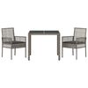 vidaXL Set da Pranzo per Giardino 3 pcs Grigio polyrattan