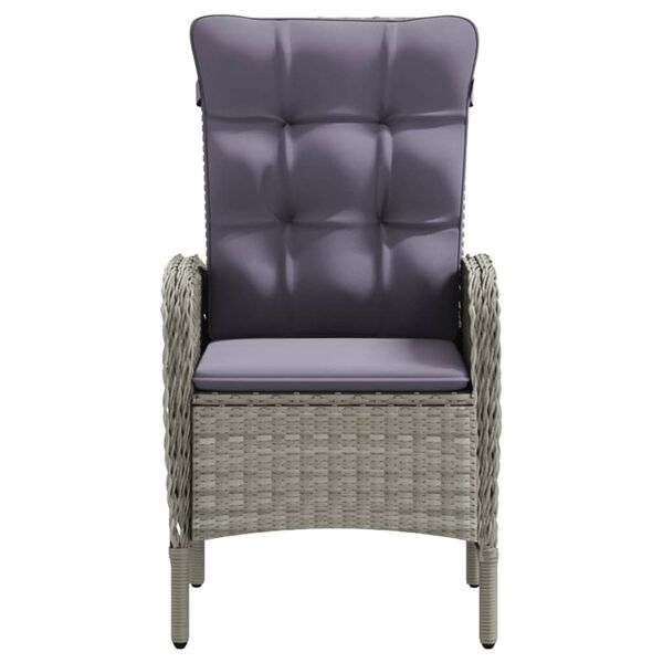 vidaXL Set da Pranzo da Giardino 9 pz con Cuscini Nero e Grigio