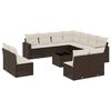 vidaXL Set Divani da Giardino 12 pz con Cuscini Marrone in Polyrattan