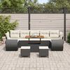 vidaXL Set Divano da Giardino 10 pcs Nero polyrattan