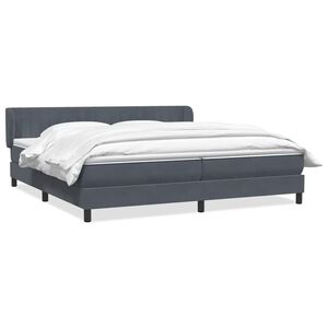 vidaXL Giroletto a Molle con Materassi Grigio Scuro 180x220 cm Velluto