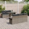 vidaXL Set Divano da Giardino 7 pcs Grigio Rattan in Polipropilene