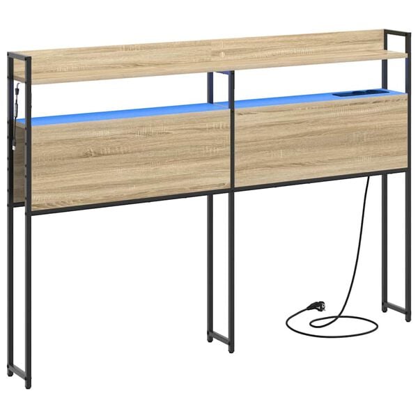 vidaXL Testata contenitore rovere sonoma 120 cm Legno multistrato