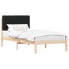 vidaXL Letto con Testiera Rivestita Naturale e Nero 90 x 200 cm