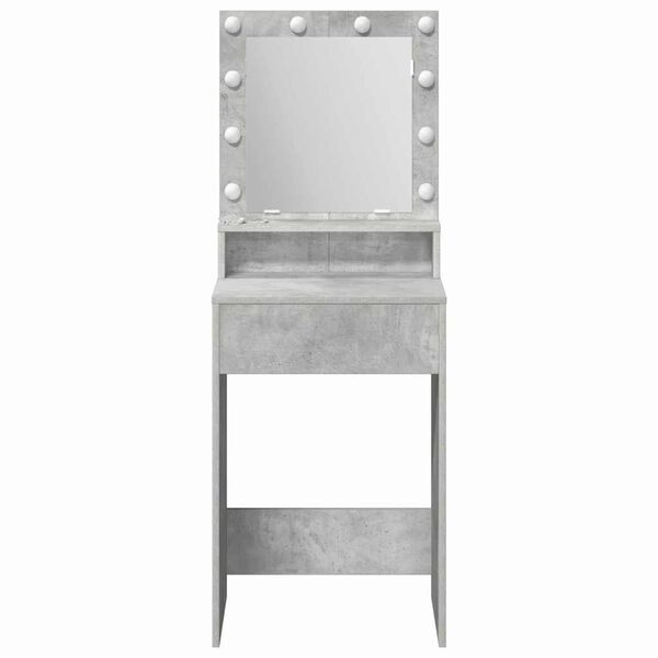 vidaXL Tavolo da Trucco con specchio Grigio cemento 50 x 41 x 135 cm