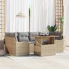 vidaXL Set Divano da Giardino con cuscino 7 pcs beige e grigio chiaro