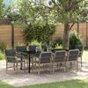 vidaXL Set da Pranzo per Giardino 9 pcs Grigio chiaro polyrattan