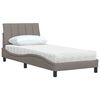 vidaXL Letto con Materasso Hanko Tortora 90x200 cm in Tessuto