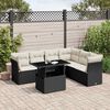 vidaXL Set Divani da Giardino con Cuscini 7pz Nero Polyrattan