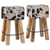 vidaXL Sgabello da bar 2 pz Nero e Bianco 44 x 33 x 74 cm Pelle Vera