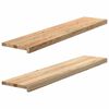 vidaXL Davanzali 2 pz Non Trattati 120x25x2cm Legno Massello di Rovere