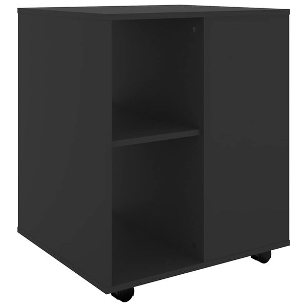 vidaXL Mobiletto con Ruote Nero 60x53x72 cm in Legno Multistrato