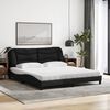 vidaXL Letto con Materasso Hvar Nero 180x200 cm in Tessuto