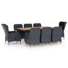 vidaXL Set Pranzo da Giardino 9 pz con Cuscini Polyrattan Grigio Scuro