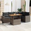 vidaXL Set Divano da Giardino 6 pz con Cuscini Grigio in Polyrattan
