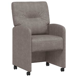 vidaXL Sedie da Pranzo con Ruote 2 pz Pelle sintetica Grigio